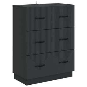 vidaXL Skuffeskab Sort 66 x 34,5 x 87 cm Konstrueret tr&aelig;