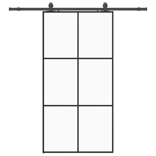 vidaXL skyded&oslash;r med hardwares&aelig;t 102x205 cm ESG glas sort