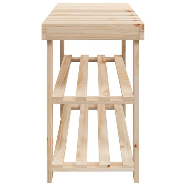 vidaXL 2-i-1-skoreol med b&aelig;nks&aelig;de i massivt grantr&aelig;