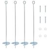 vidaXL Jordanker 4 stk. &Oslash;10 x 60 cm Galvaniseret metal S&oslash;lv