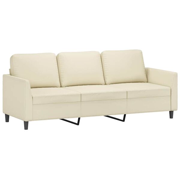 vidaXL 3-personers sofa 180 cm kunstl&aelig;der cremefarvet