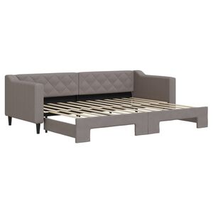 vidaXL daybed med udtr&aelig;k 80x200 cm stof gr&aring;brun