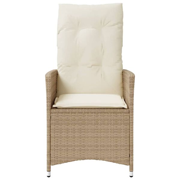 vidaXL havestole 2 stk. med l&aelig;nefunktion og hynder polyrattan beige
