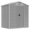 vidaXL haveskur 191x130x198 cm galvaniseret st&aring;l lysegr&aring;