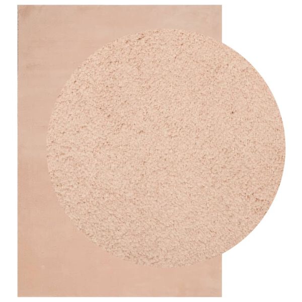 vidaXL gulvt&aelig;ppe HUARTE 160x230 cm kort luv og vaskbart rosa