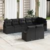vidaXL Sofa Sæt 8 pcs Sort polyrattan