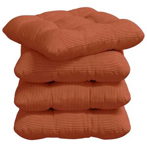 vidaXL S&aelig;depuder 4 pcs R&oslash;d orange 40 x 40 cm Velourstof