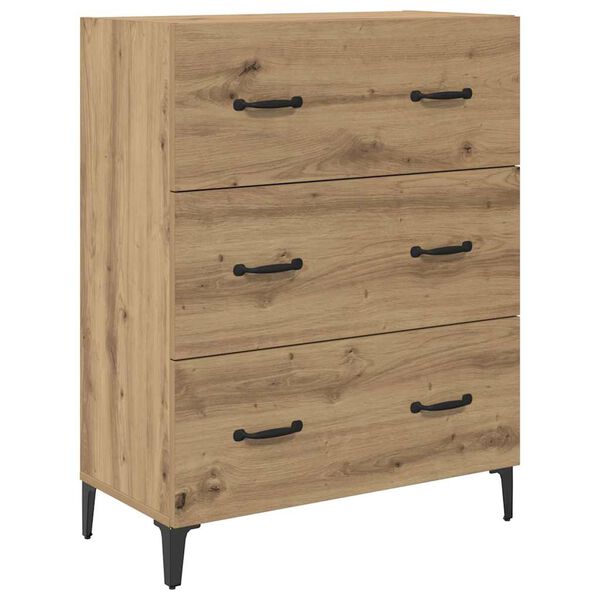 vidaXL Sideboard med skuffe Artisan Egetr&aelig; 69,5 x 34 x 90 cm
