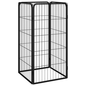 vidaXL hundeg&aring;rd 50x100 cm 4 paneler pulverlakeret st&aring;l sort