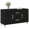 vidaXL Sideboard med skuffe Sort eg 100 x 36 x 60 cm Konstrueret træ