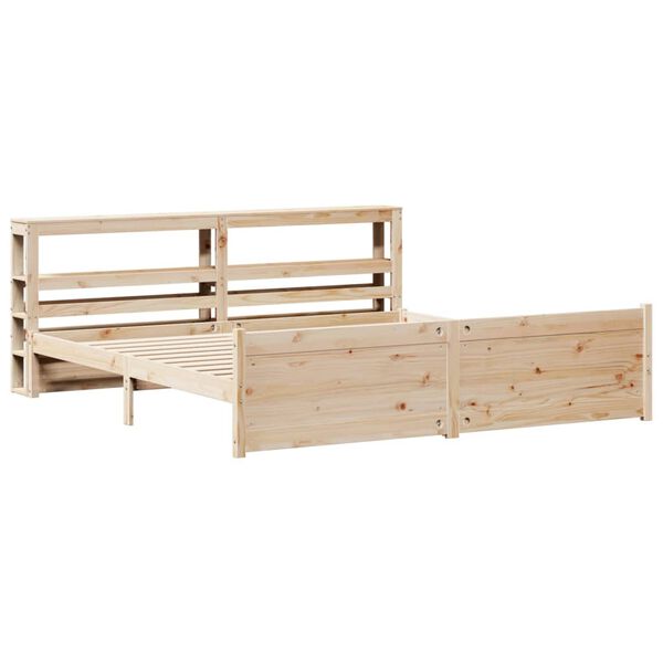 vidaXL sengeramme med sengegavl 200x200 cm massivt fyrretræ