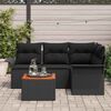 vidaXL Havesofa S&aelig;t med pude 5 pcs Sort polyrattan