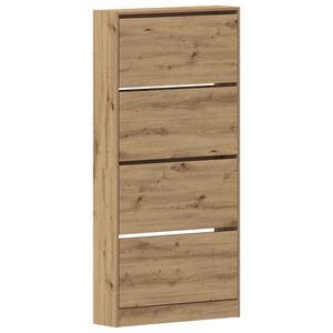 vidaXL Sko skab 80 x 21 x 163,5 cm Konstrueret tr&aelig; Artisan Egetr&aelig;