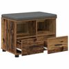 vidaXL Hallb&aelig;nk med pude med skuffe Gammelt tr&aelig; 60 x 38 x 46 cm