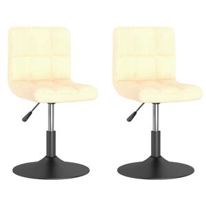 vidaXL drejelige spisebordsstole 2 stk. fl&oslash;jl cremefarvet