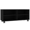 vidaXL tv-bord med hjul 90x35x35 cm konstrueret tr&aelig; sort