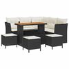 vidaXL Havesofa S&aelig;t 9 stk. Sort polyrattan