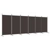 vidaXL 6-panels rumdeler 520x180 cm stof brun