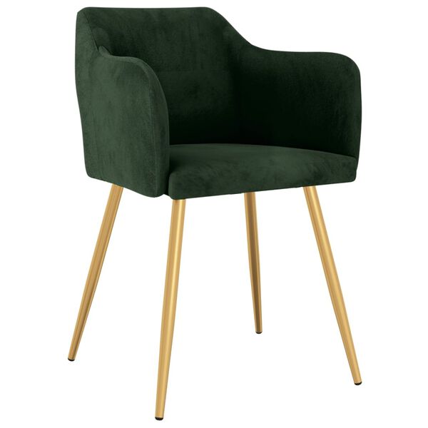 vidaXL spisebordsstole 6 stk. velour m&oslash;rkegr&oslash;n