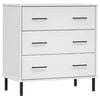 vidaXL sk&aelig;nk med 3 skuffer OSLO 77x40x79,5 cm massivt tr&aelig; hvid