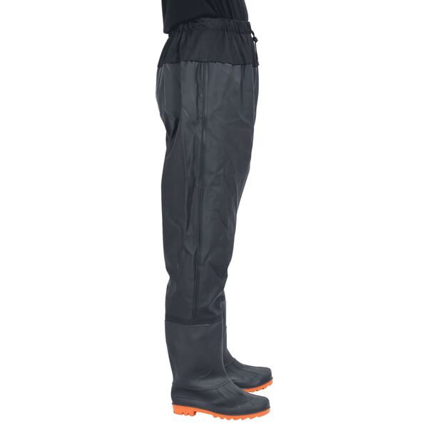 vidaXL waist waders med støvler str. 42 sort