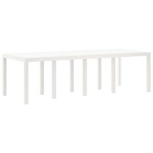vidaXL Havem&oslash;bel Bord Hvid 250 x 100 x 73 cm polyrattan