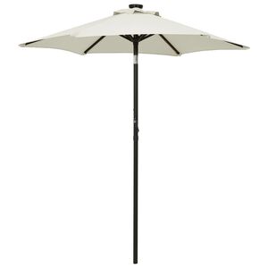 vidaXL parasol med LED-lys 200x211 cm aluminium sandfarvet