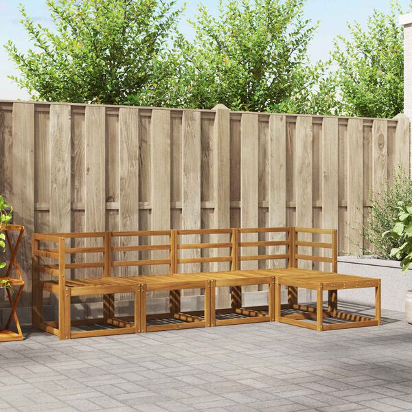 vidaXL Udend&oslash;rs sofagruppe 5 pcs Naturfarvet Massivt Akacietr&aelig;