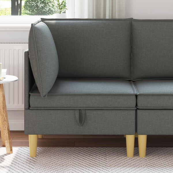 vidaXL Opbevaringstomane M&oslash;rkegr&aring;