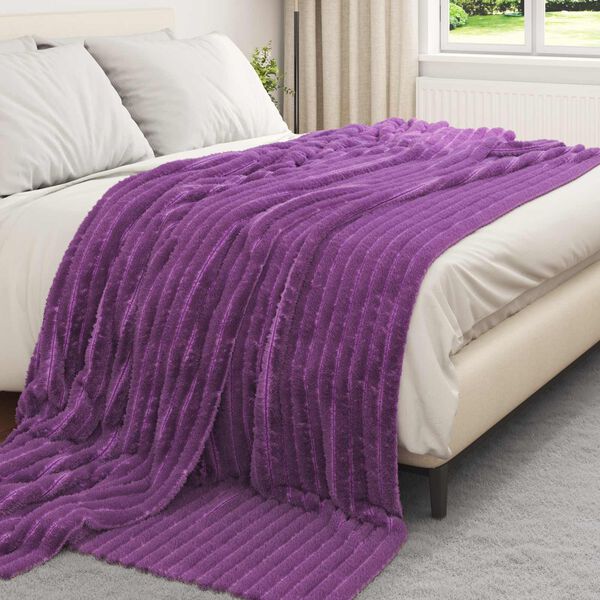vidaXL Throw t&aelig;ppe Lilla 240 x 220 cm Fleece