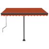 vidaXL fritst&aring;ende markise 350x250 cm automatisk betjening orange/brun