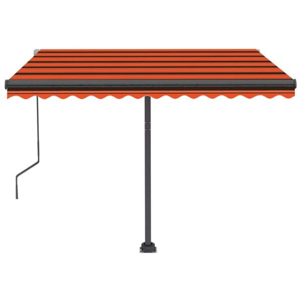 vidaXL fritst&aring;ende markise 350x250 cm automatisk betjening orange/brun