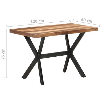 vidaXL spisebord 120x60x75 cm massivt træ med honningfarvet finish