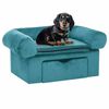 vidaXL Hundesofa med opbevaring Turkis 75 x 50 x 38cm Plys