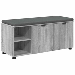 vidaXL Hallb&aelig;nk Gr&aring; Sonoma 100 x 38 x 46 cm Kunstigt tr&aelig; og stof