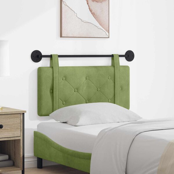 vidaXL H&aelig;ngende Hovedgavl V&aelig;gmonteret Lys gr&oslash;n 90 x 55 x 5 cm Fl&oslash;jl