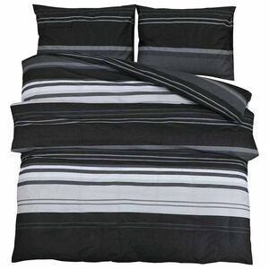 vidaXL 2 stk. 260 x 220 cm + 50 x 75 cm 100% Cotton Black Stripes