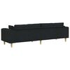 vidaXL Sofa med pude Sort 250 x 77 x 76 cm Stof