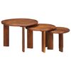 vidaXL Nesting Kaffeborde 3 stk. Honningbrun &Oslash; 54 x 40 cm