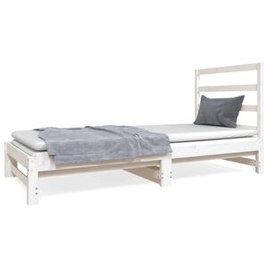 vidaXL daybed med udtr&aelig;k 2x(90x190) cm massivt fyrretr&aelig; hvid