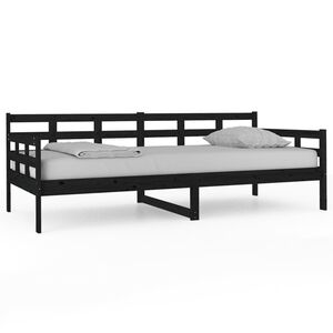 vidaXL daybed 90x200 cm massivt fyrretr&aelig; sort