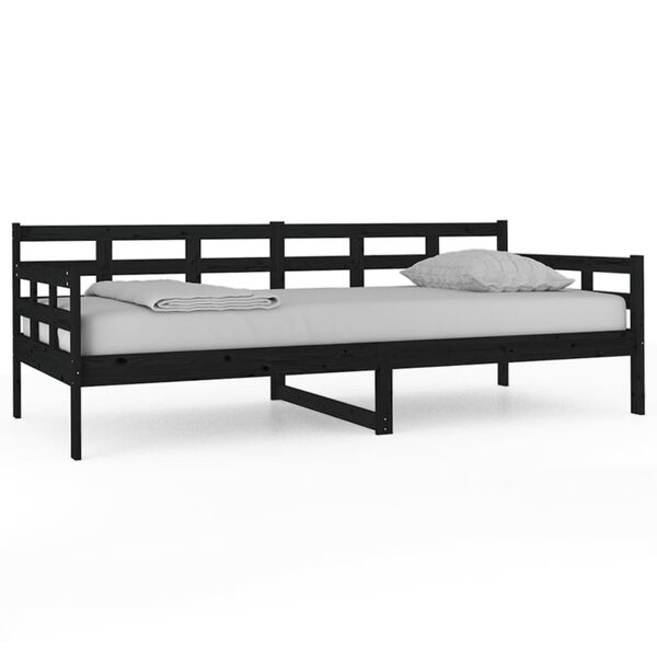 vidaXL daybed 90x200 cm massivt fyrretræ sort
