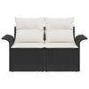 vidaXL Havemøbelsofa med pude Sort 141 x 62 x 69cm polyrattan