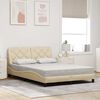 vidaXL Sengeramme uden madras Creme 120x200 cm Stof