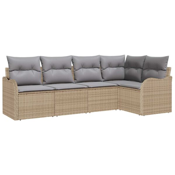 vidaXL Havesofa S&aelig;t Beige polyrattan