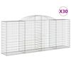 vidaXL buede gabionkurve 30 stk. 300x50x120/140 cm galvaniseret jern