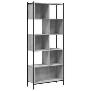 vidaXL bogreol 72x28x172 cm konstrueret tr&aelig; gr&aring; sonoma-eg