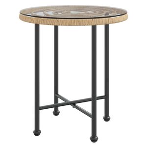 vidaXL spisebord &Oslash;50 cm h&aelig;rdet glas og st&aring;l