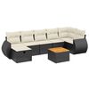 vidaXL sofas&aelig;t til haven 8 dele med hynder polyrattan sort
