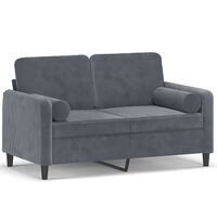 vidaXL 2-personers sofa med pyntepuder 120 cm velour mørkegrå